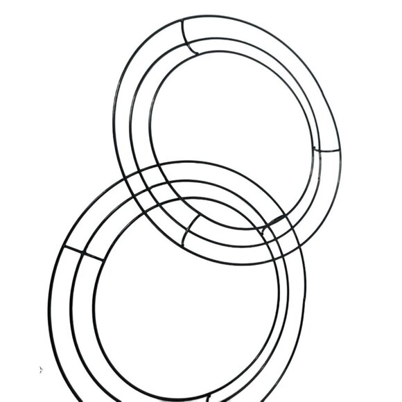 Set of 2 Black Metal Wreath Forms 8 Inch Round Wire Frame for DIY Craft and Home - Picture 5 of 7